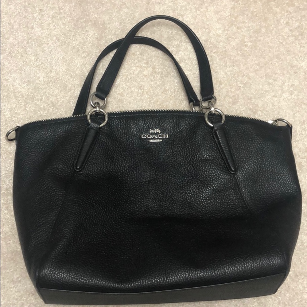 Soft black leather Coach purse